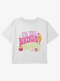 Disney Princesses Cupcake Princess Aurora Youth Girls Boxy Crop T-Shirt