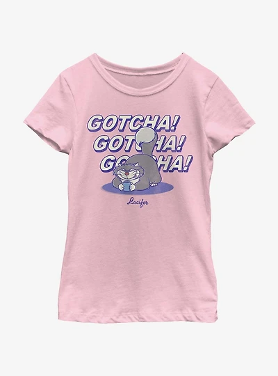 Disney Villains Gotcha Lucifer Cat Youth Girls T-Shirt
