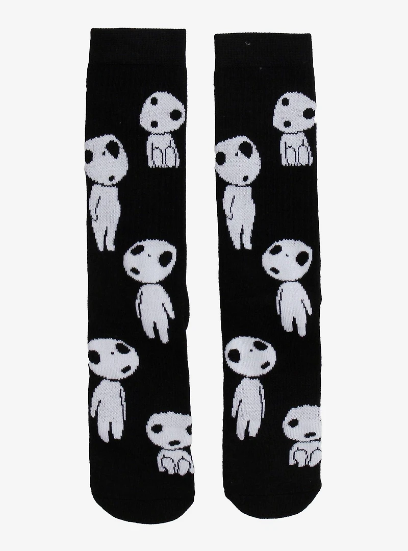 Studio Ghibli® Princess Mononoke Kodama Allover Print Crew Socks - BoxLunch Exclusive