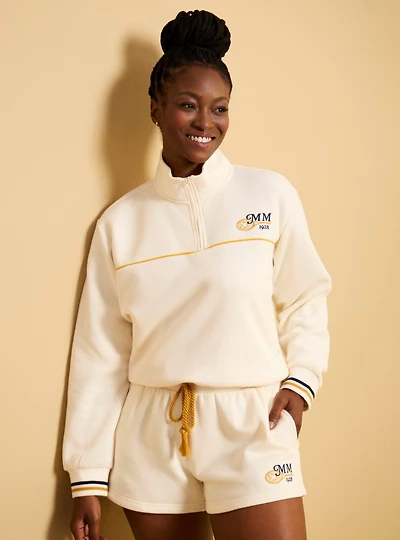 Disney Minnie Mouse Tennis Quarter Zip Women's Crewneck — BoxLunch Exclusive