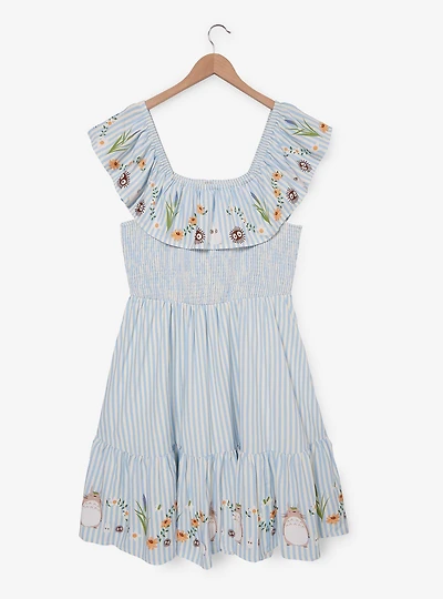 Studio Ghibli® My Neighbor Totoro Striped Floral Icons Ruffle Plus Smock Dress