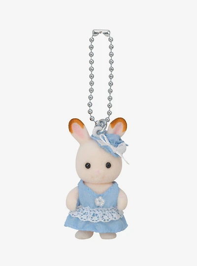 Calico Critters Chocolate Rabbit Flocked 3D Keychain