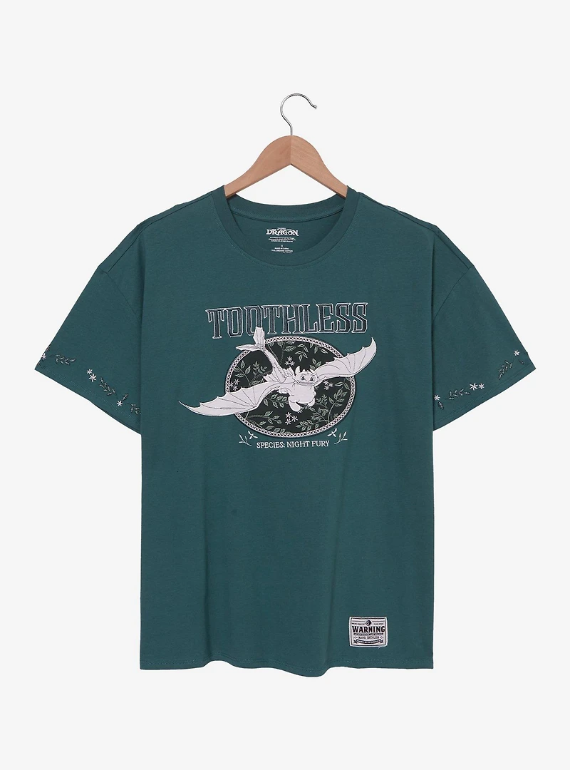 DreamWorks How to Train Your Dragon Toothless Embroidered Women's Plus T-Shirt — BoxLunch Exclusive