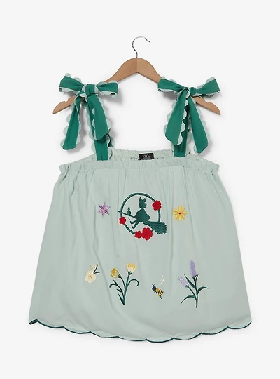 Studio Ghibli® Kiki's Delivery Service Embroidered Floral Logo Women's Plus Tank
