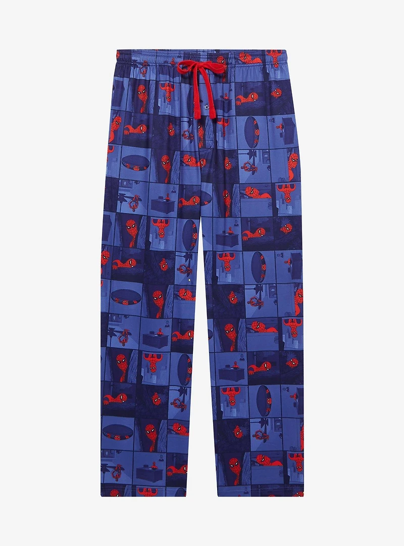 Marvel Spider-Man Hiding Panels Allover Print Sleep Pants - BoxLunch Exclusive