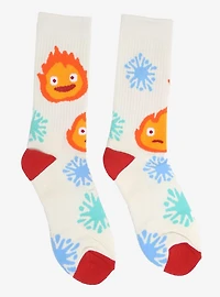 Studio Ghibli® Howl's Moving Castle Calcifer Sparks Allover Print Crew Socks - BoxLunch Exclusive