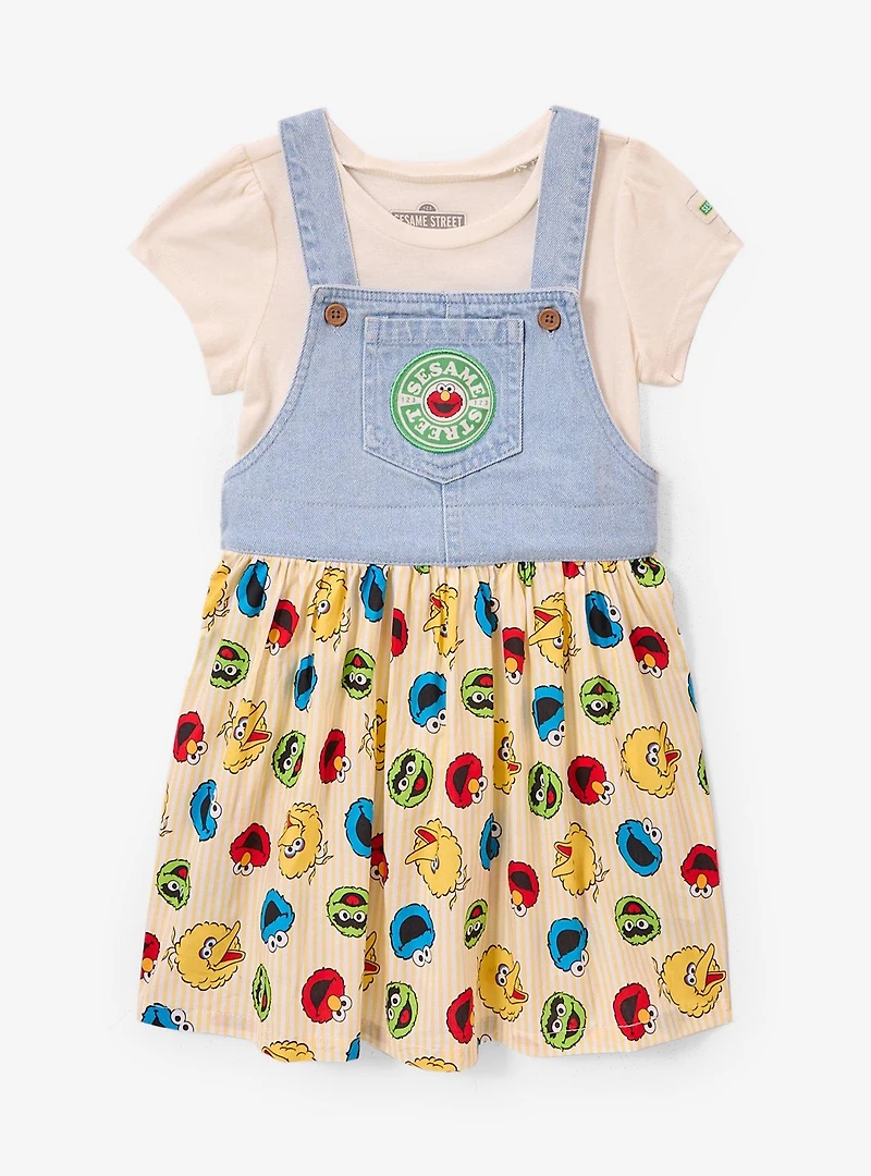 Sesame Street Elmo and Friends Denim Toddler Dress & T-Shirt Set — BoxLunch Exclusive