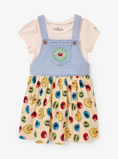 Sesame Street Elmo and Friends Denim Toddler Dress & T-Shirt Set — BoxLunch Exclusive