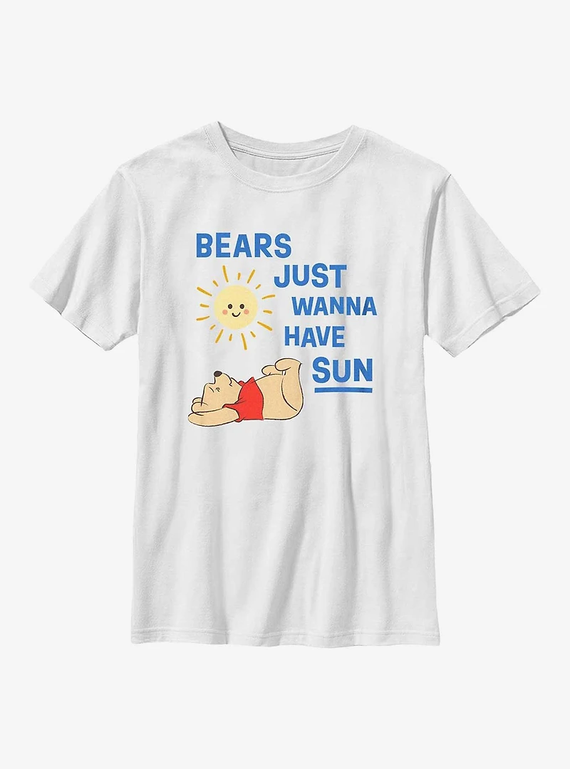 Disney Winnie The Pooh Just Wanna Have Sun Youth T-Shirt