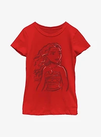 Disney Moana Big Sketchy Youth Girls T-Shirt