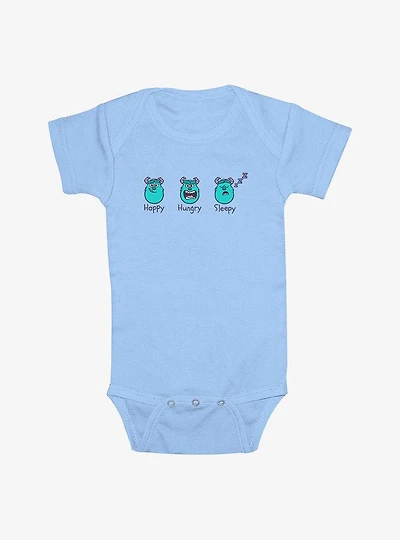 Disney Pixar Monsters Inc Happy Hungry Sleepy Infant Bodysuit