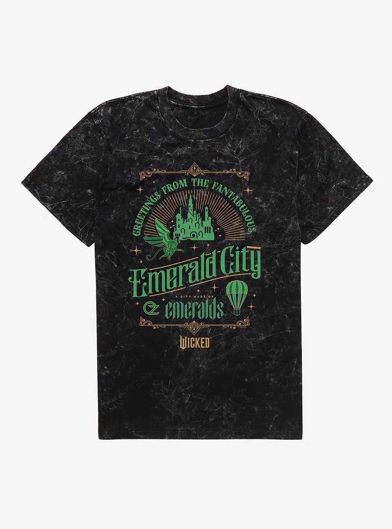 Wicked Greetings From Emerald City Mineral Wash T-Shirt