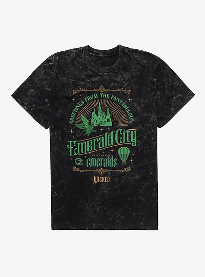 Wicked Greetings From Emerald City Mineral Wash T-Shirt