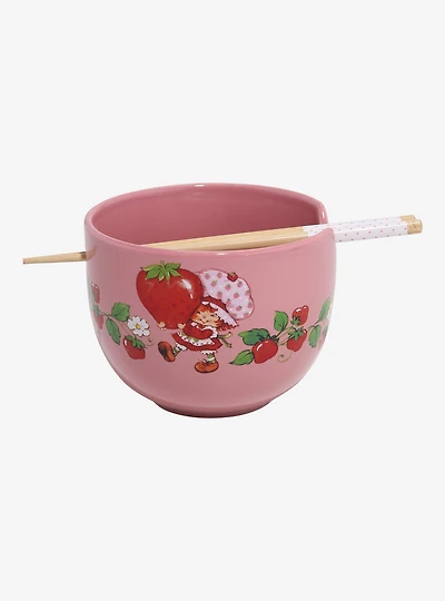 Strawberry Shortcake Strawberry Allover Print Ramen Bowl with Chopsticks