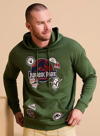 Jurassic Park Logo Patch Hoodie — BoxLunch Exclusive