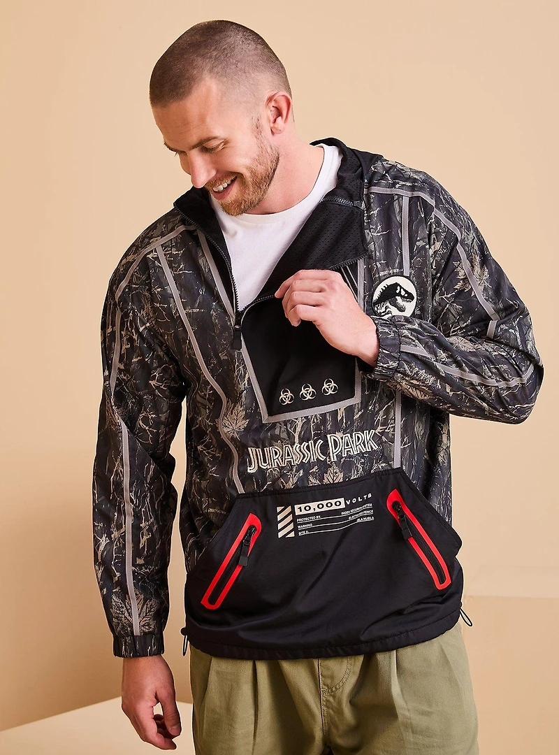 Jurassic Park Logo Quarter Zip Windbreaker Jacket — BoxLunch Exclusive