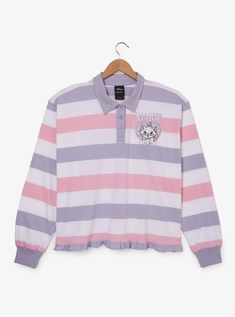 Disney The Aristocats Marie Striped Women's Plus Cropped Long Sleeve T-Shirt - BoxLunch Exclusive