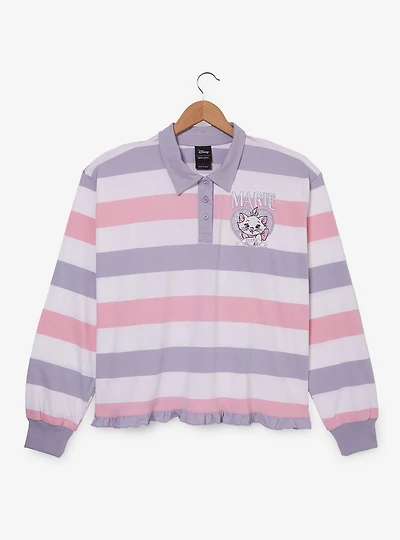 Disney The Aristocats Marie Striped Women's Plus Cropped Long Sleeve T-Shirt - BoxLunch Exclusive