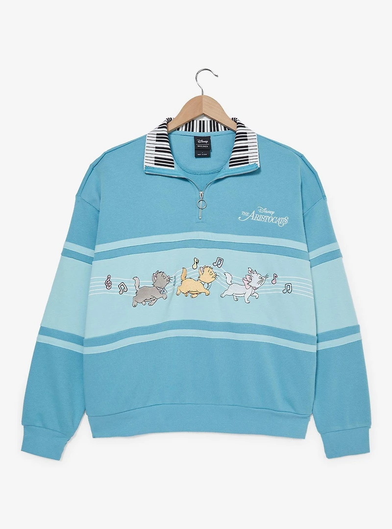 Disney The Aristocats Piano Quarter Zip Women's Plus Crewneck — BoxLunch Exclusive