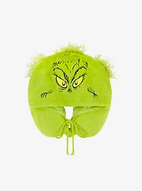 FUL The Grinch Face Hooded Fur Travel Neck Pillow