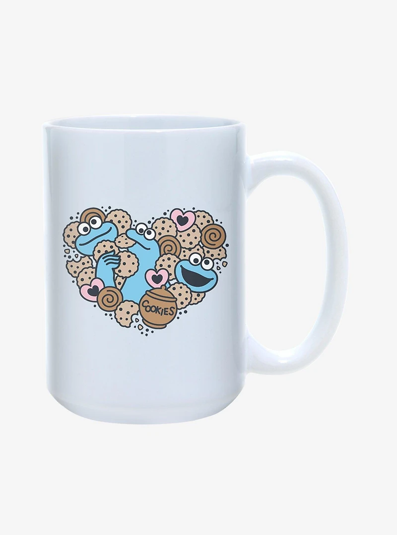 Sesame Street Cookie Monster Cookie Heart 15oz Mug