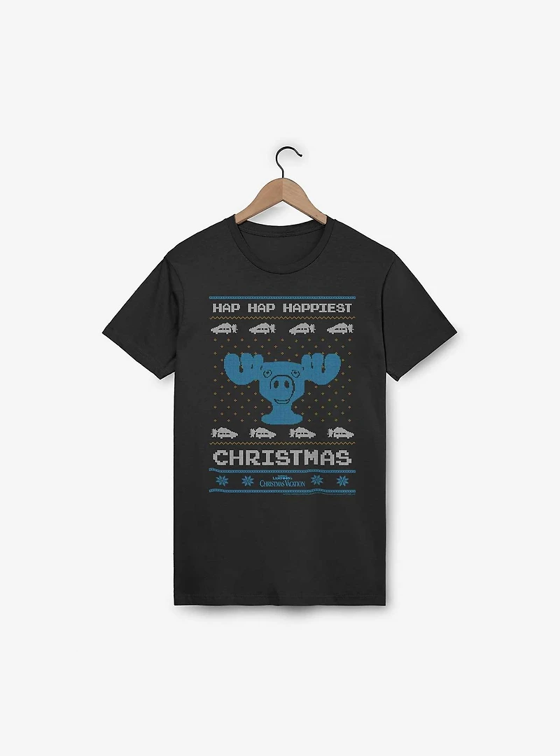 National Lampoon's Christmas Vacation Hap Happiest Ugly Sweater Pattern T-Shirt