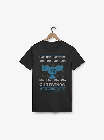 National Lampoon's Christmas Vacation Hap Happiest Ugly Sweater Pattern T-Shirt
