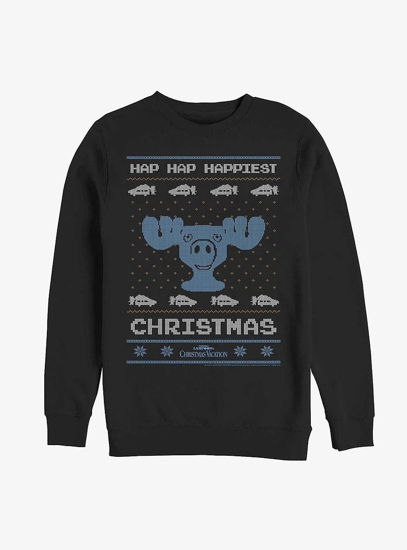 National Lampoon's Christmas Vacation Hap Happiest Ugly Sweater Pattern Sweatshirt