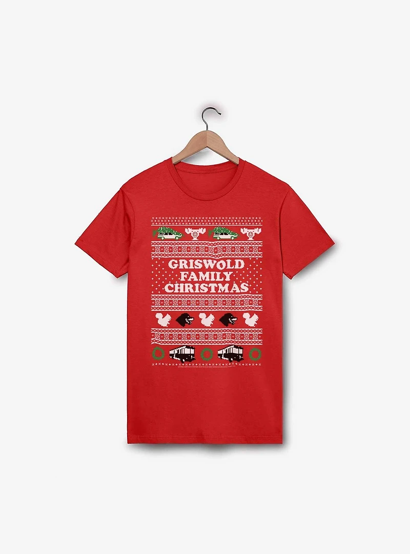 National Lampoon's Christmas Vacation Griswold Family Ugly Sweater Pattern T-Shirt
