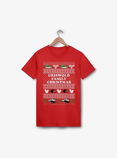 National Lampoon's Christmas Vacation Griswold Family Ugly Sweater Pattern T-Shirt