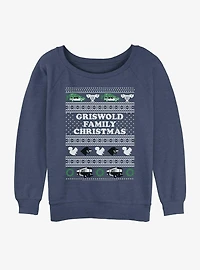 National Lampoon's Christmas Vacation Griswold Family Ugly Sweater Pattern Womens Slouchy Sweatshirt