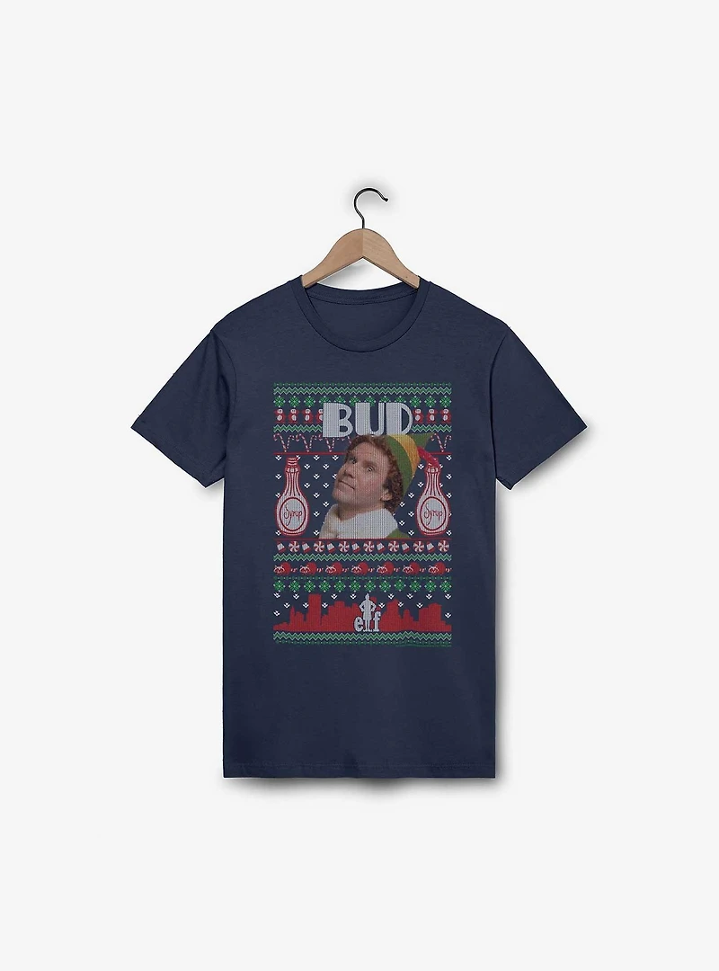 Elf Bud Ugly Sweater Pattern T-Shirt