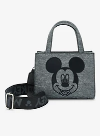 Loungefly Disney Mickey Mouse Gray Denim Convertible Crossbody — BoxLunch Exclusive