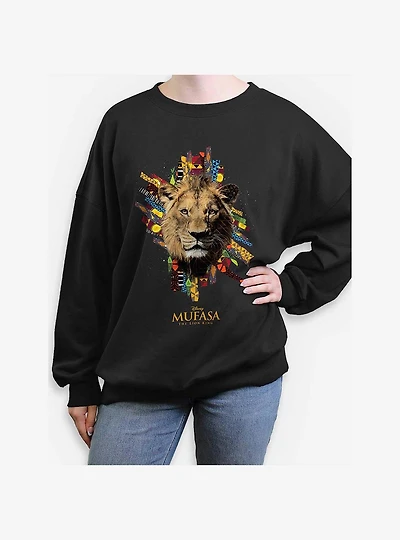 Mufasa: The Lion King Patterns Womens Oversized Sweatshirt