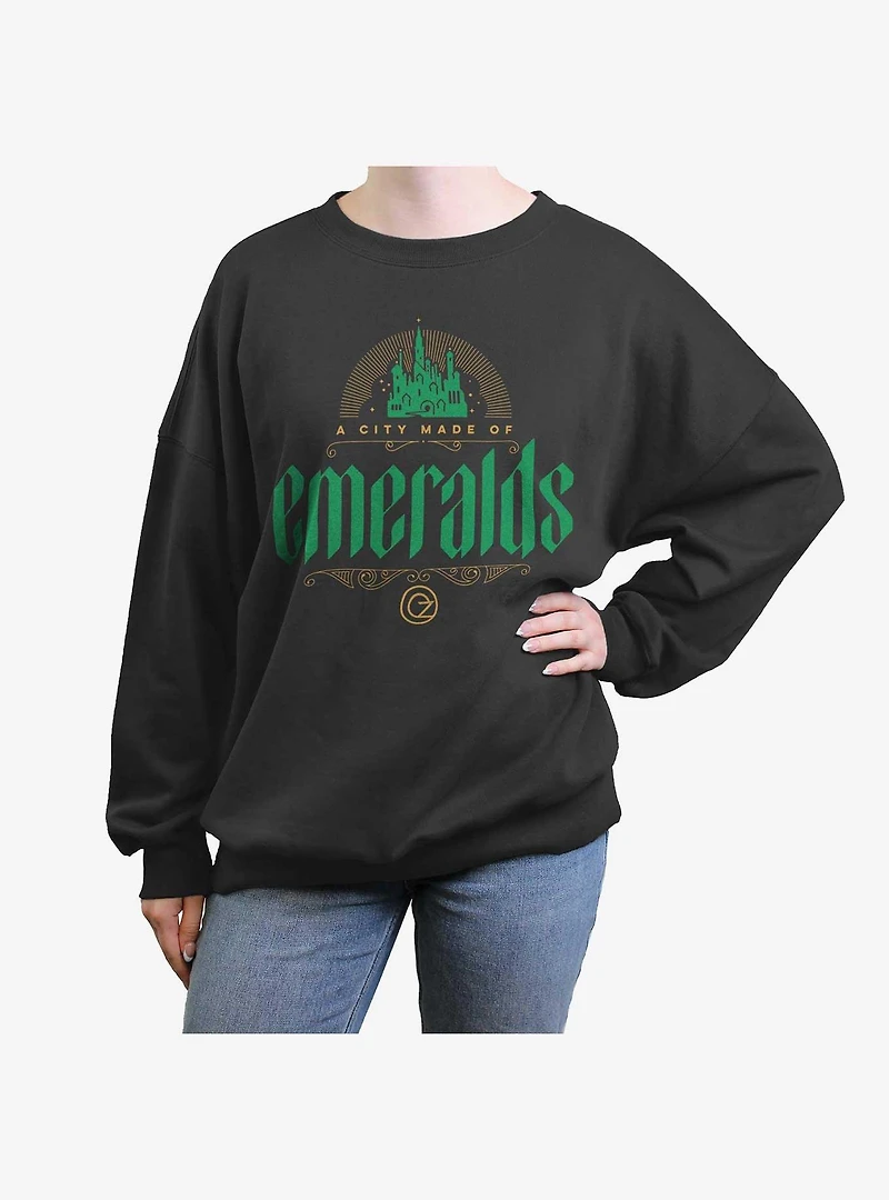 Wicked Emerald Oz Womens Oversized Sweatshirt