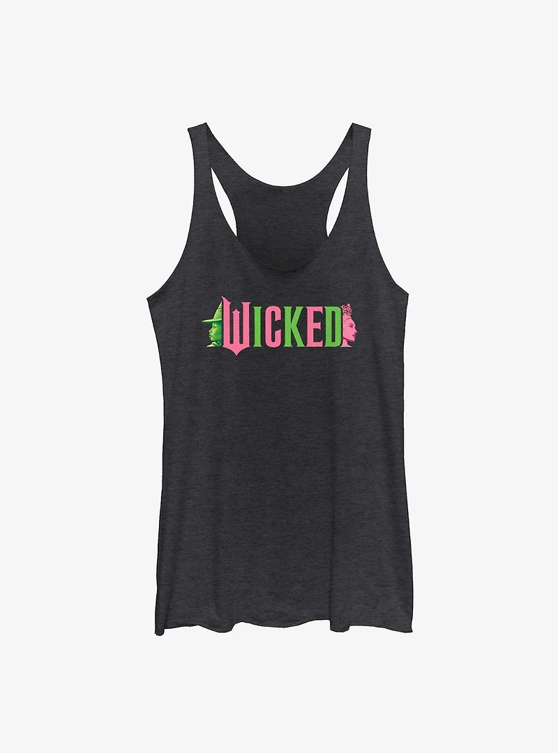 Wicked Elphaba and Glinda Silhouettes Logo Womens Tank