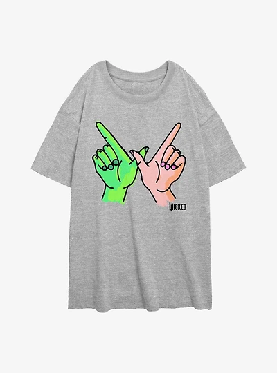Wicked W Hands Womens Oversized T-Shirt