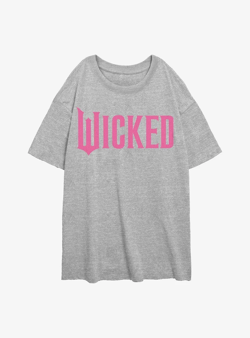 Wicked Simply Pink Logo Womens Oversized T-Shirt