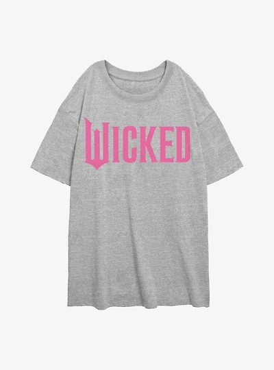 Wicked Simply Pink Logo Womens Oversized T-Shirt