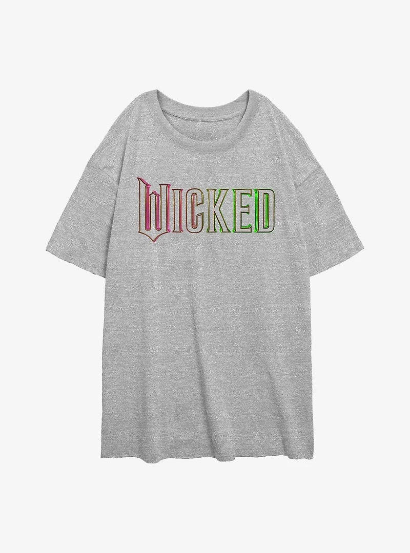 Wicked Green And Pink Logo Womens Oversized T-Shirt
