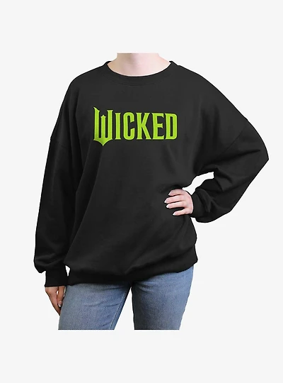 Wicked Green Logo Womens Oversized Sweatshirt