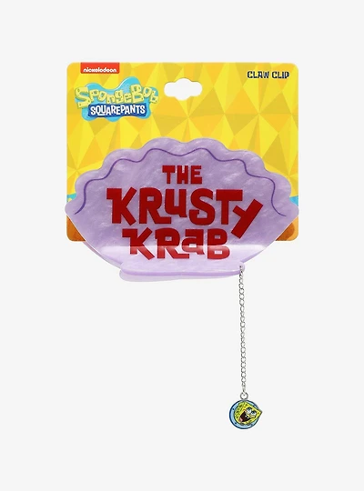 SpongeBob SquarePants Krusty Krab Sign Figural Claw Clip with Charm - BoxLunch Exclusive