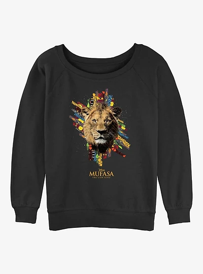 Mufasa: The Lion King Patterns Womens Slouchy Sweatshirt