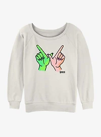 Wicked W Hands Womens Slouchy Sweatshirt