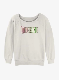 Wicked Green And Pink Logo Womens Slouchy Sweatshirt