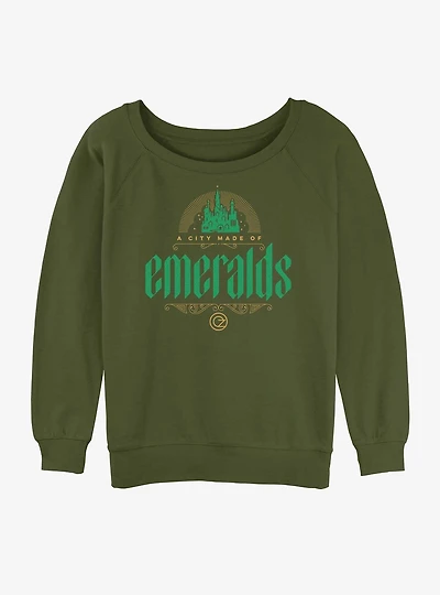 Wicked Emerald Oz Womens Slouchy Sweatshirt