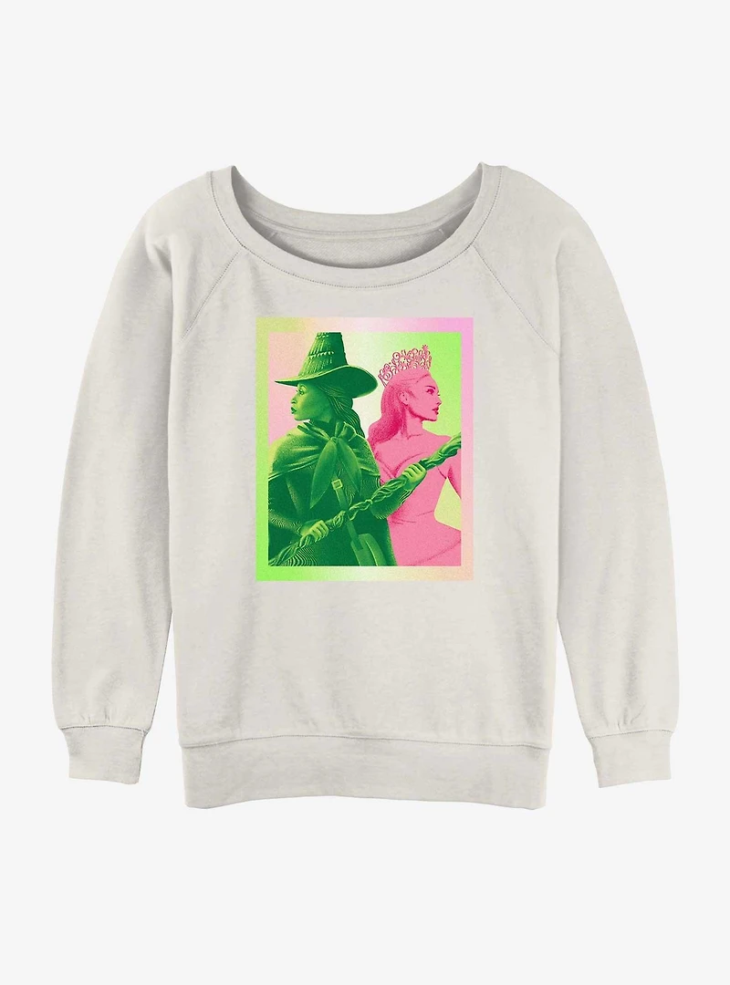 Wicked Elphaba And Glinda Womens Slouchy Sweatshirt