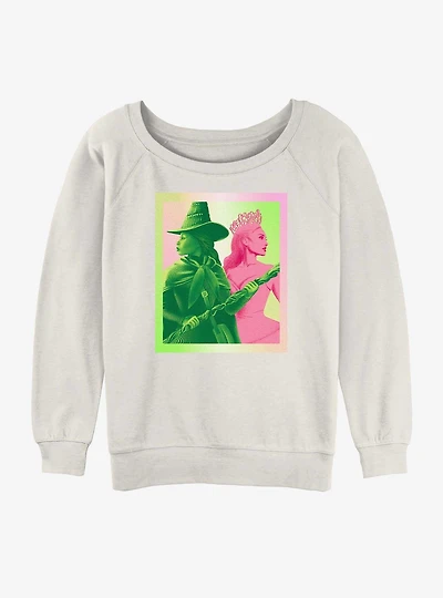 Wicked Elphaba And Glinda Womens Slouchy Sweatshirt