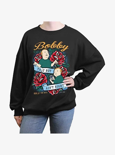King Of The Hill Bobby Tattoo Style Womens Oversized Sweatshirt
