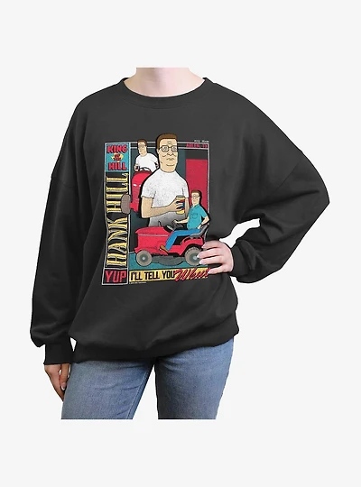King Of The Hill Hank Collage  Womens Oversized Sweatshirt